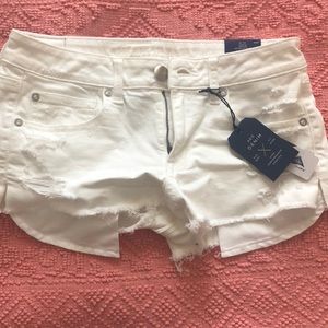 American eagle white denim shorts